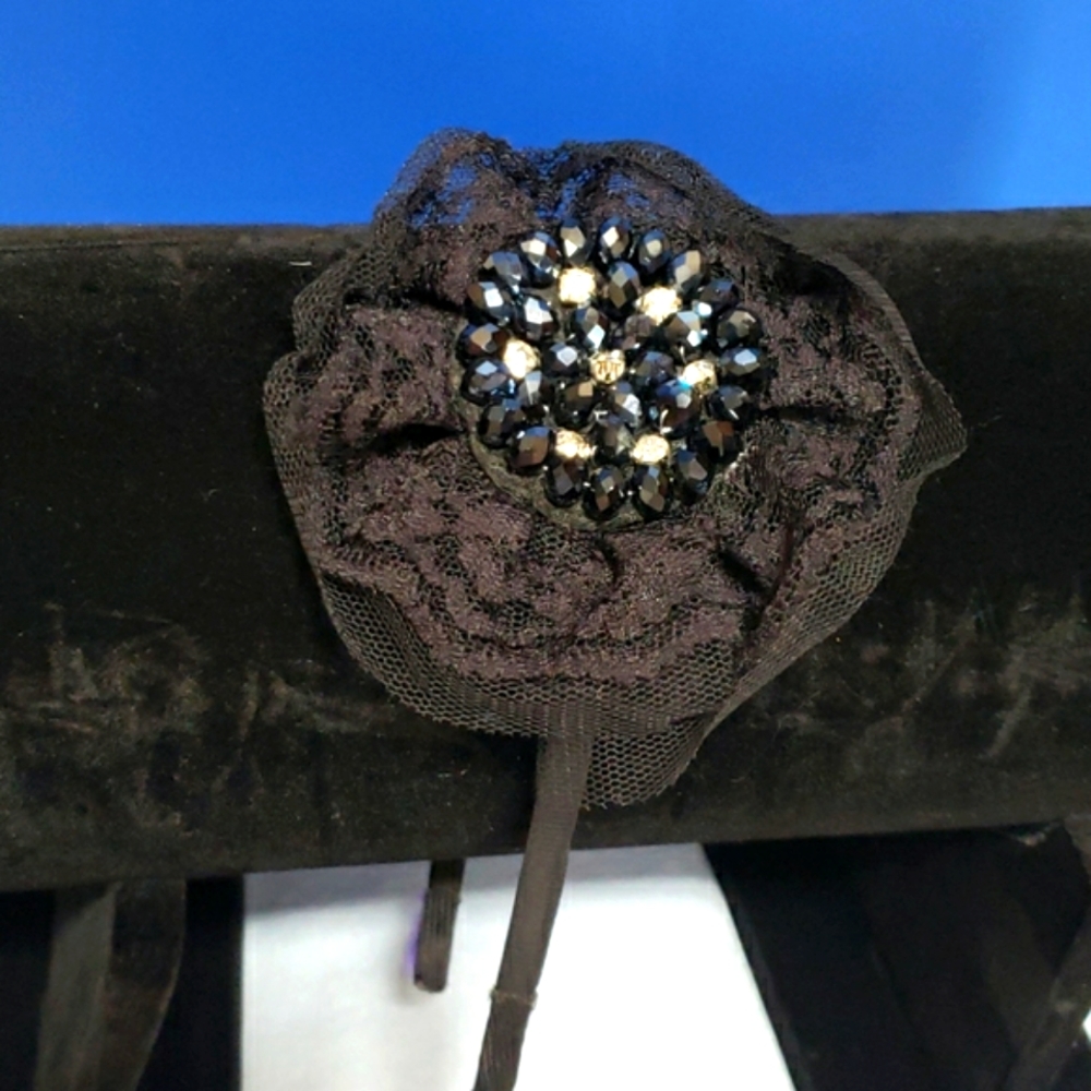 Black sparkle thin headband